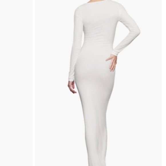 SKIMS Soft Lounge Long Sleeve Dress, White, size XL, NWOT - Picture 2 of 5